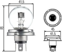 GlüHlampe Hauptscheinwerfer Hella 8GD 002 088-071 6V FüR 500 Fiat 45/40W Halogen