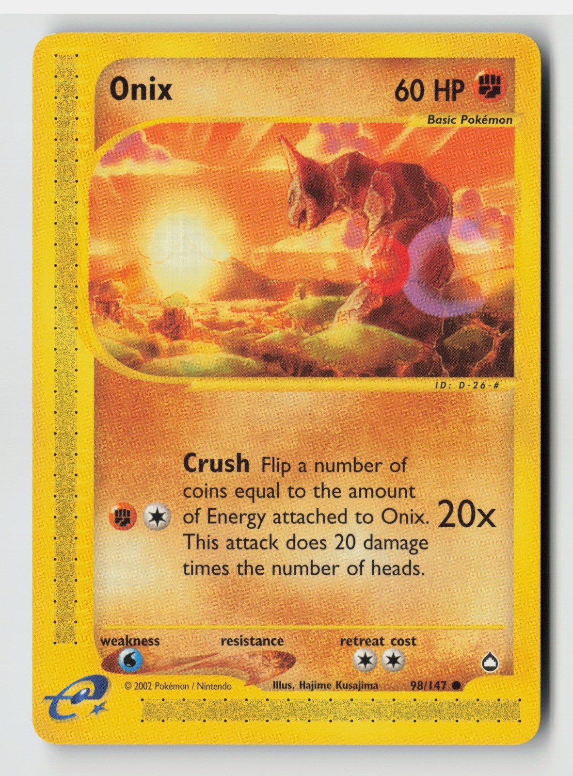 Pokemon - Onix - 098/147 Aquapolis - Common - NM