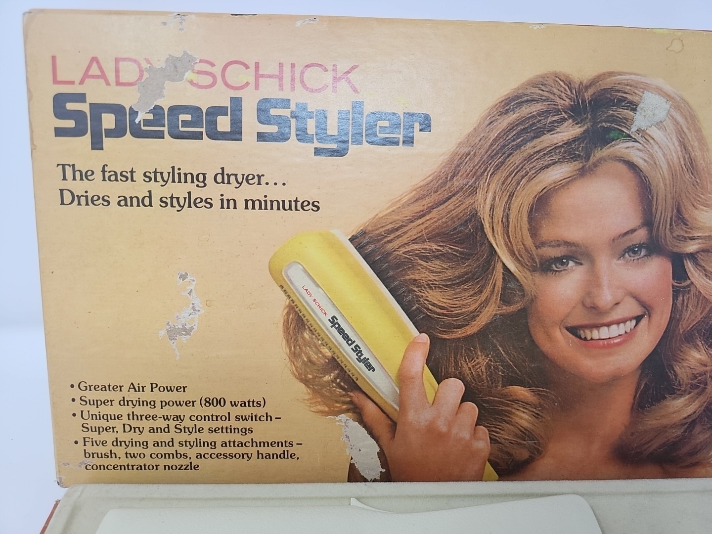 Vintage 1970s Lady Schick Speed Styler  Farrah Fawcett Complete With Box Tested