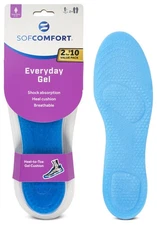 Sof Comfort Everyday Gel Women's Insole 2-Pack, Size 5-11, Trim-to-Fit