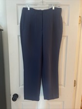 Nine West Women’s Pleated Tapered Navy Blue Work Slacks Size Ten