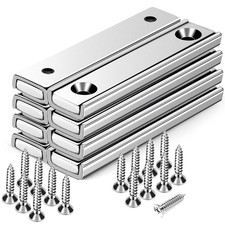 Strong Neodymium Rectangular Pot Magnets with Counter Bore, Countersunk Hole Mag