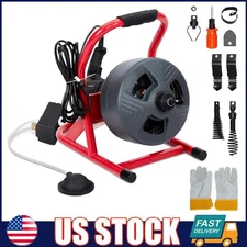 50FT x 5/16 In Drain Cleaner Machine ,Portable Electric Drain Auger Sewer Snake