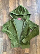 Juicy Couture Velour Zip-Up Hoodie Jacket Green Size P Petite  Read Description