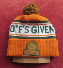 NEW! Jagermeister Winter Beanie Hat w/ Pom -0* F's Given (both sides) Jager NWOT