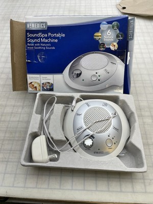 HoMedics Soundspa Portable Silver Sound Machine w/ 6 Relaxing Sounds Open Box