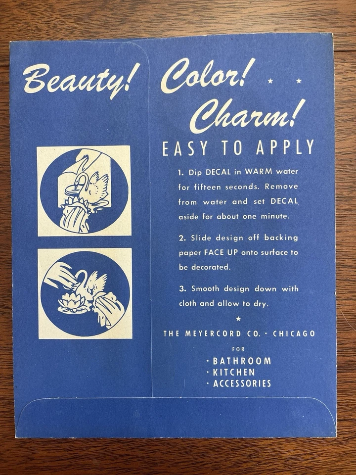 Juego de 3 hojas vintage con temática de calcomanías de jardín cocina y flores Meyercord Foto 4 de 4