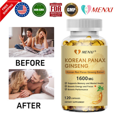 Korean Red Panax Ginseng 1600mg - Extra Strength Herbal Supplement 120 Capsules