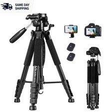 Portable 74 Tripod with Quick Release 3-Way Pan Head - Ideal for Creators