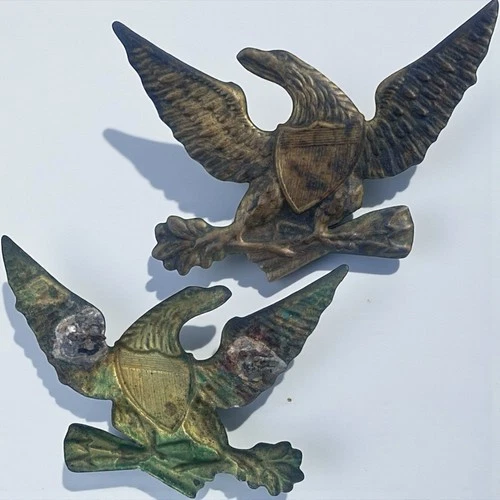 Original Antique 1832 1834 US Army Shako Hat Cap Eagle Insignia Badge Civil War