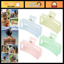 Extra Large Non-Slip Hair Claw Clips for Thick Hair - 5 Inch Strong Hold - 4 Pac
