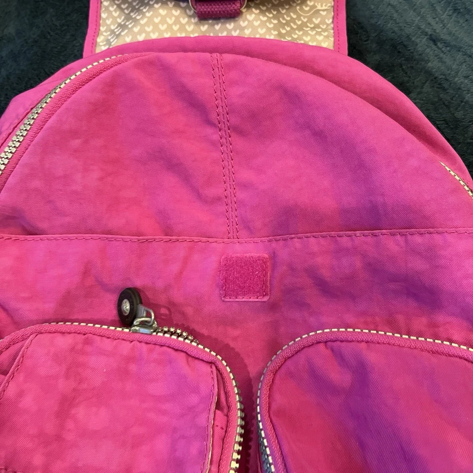 Mochila Kipling Firefly Rosa Nylon Mediana Bolsa para Libros Sin Dijes LIMPIA Foto 4 de 4