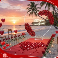 Proposal Decorations Kit Will You Marry Me Neon Sign Metal Heart Stand Carpet