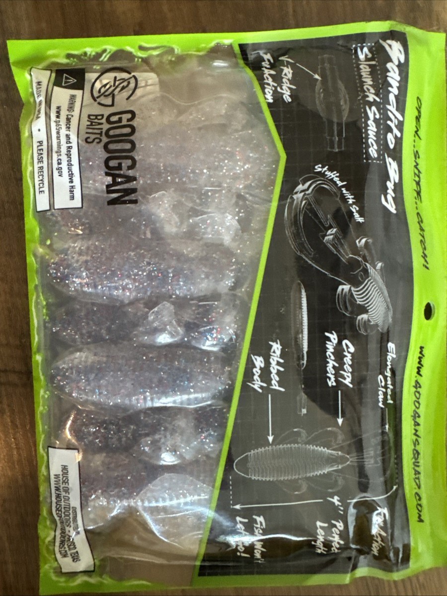 Googan Squad Bandito Bug Lot de 6 leurres de pêche souples pour la pêche au bar