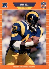 1989 Pro Set 1989 Pro Set #195 Greg Bell Los Angeles Rams