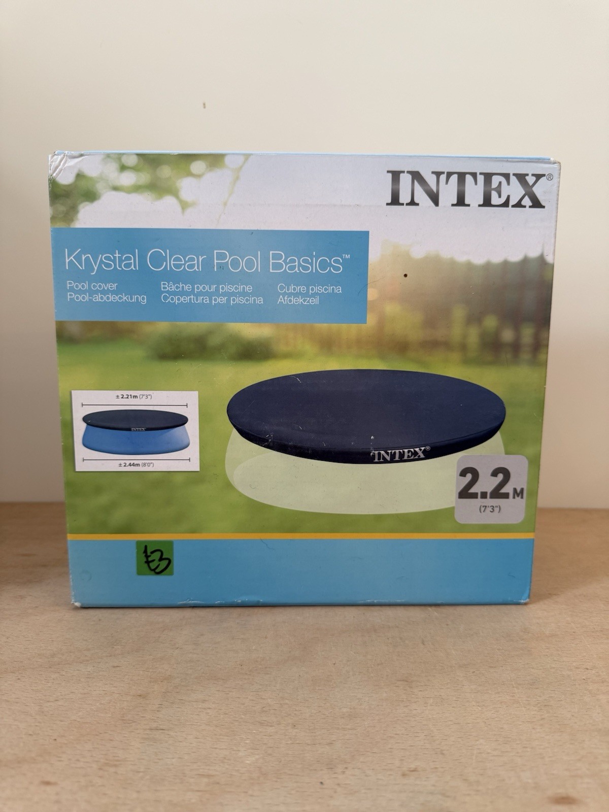 Cubierta de piscina Intex Krystal Clear Basics fácil de configurar 2,2 m (7 pies 3 pulgadas) - nueva y en caja