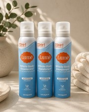 3 Pack: Lume Whole Body Deodorant UNSCENTED Invisible Spray Sensitive Skin 3.6oz