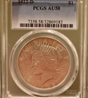 PCGS 1922-D Peace Silver Dollar AU58