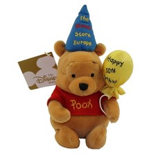 Disney Bean Bag Plush - 10TH ANNIVERSARY POOH Europe 8 inch  UK Disney Store 