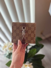 Gucci GG Vintage Jackie Canvas Leather Wallet...