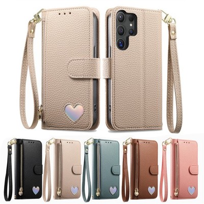 For Samsung Galaxy S26 Ultra S25 S24 S23 S22 PU Leather Zipper Wallet Stand Case