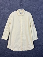 Saunders Oversized Button Up Dress Size 12 Yellow Long Sleeve Collared