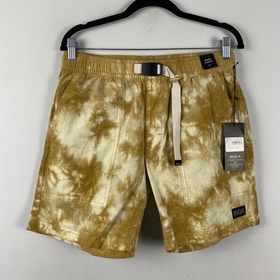 RVCA All-Time Collection Corduroy Shorts Mens Small Civic Bleached Tan Belted