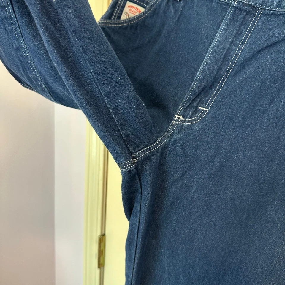 Pantalones de mezclilla de carpintero vintage marca Pointer para mujer talla 8M ropa de trabajo utilitaria EE. UU. Foto 3 de 4