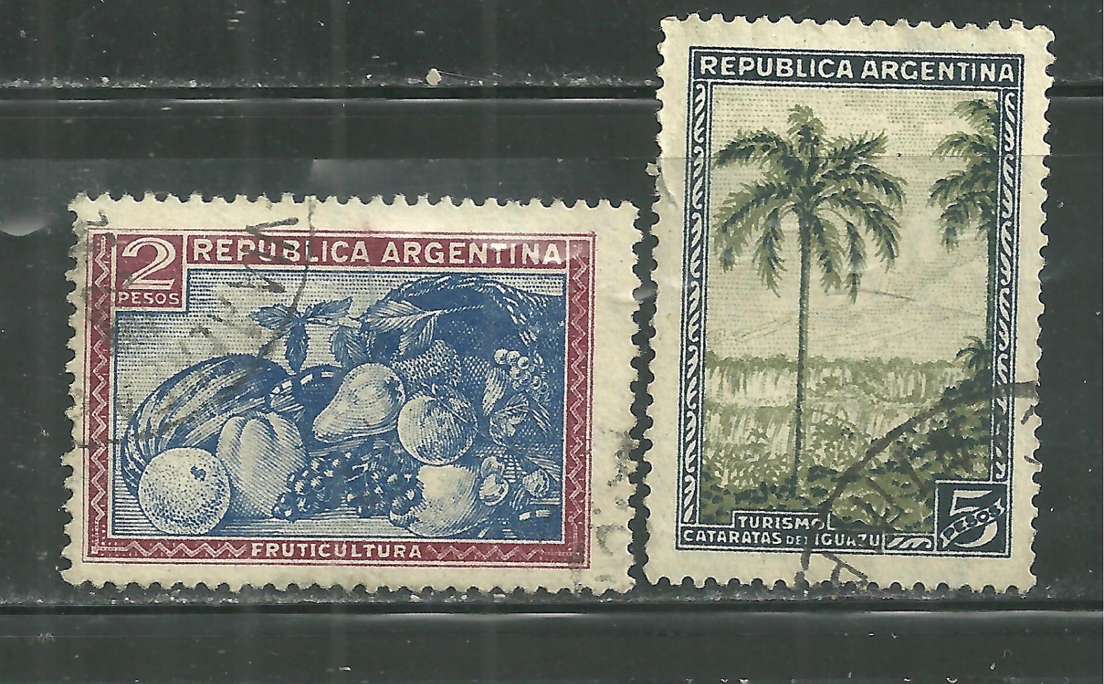 ARGENTINA 447-48 USED FRUIT, IGUSCU FALLS