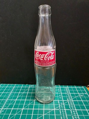 VERY RARE VINTAGE 1990'S COCA COLA GLASS BOTTLE 250ml GREEK GREECE (LOT 115)
