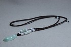 Cert'd Natural Light green A Jadeite jade Hand-Carved Green beans Pendant — photo 8
