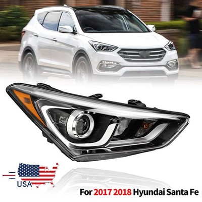 RIGHT PROJECTOR HEADLIGHT FOR HYUNDAI SANTA FE SPORT W/LED BAR 17-18 #921024Z500