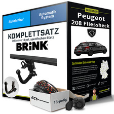 Für PEUGEOT 208 Fliessheck Anhängerkupplung abnehmbar +eSatz 13pol 12-19 NEU AHK