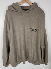 Essentials Fear Of God Men's Sz. L Oatmeal Hooded Pocket Sweatshirt