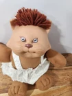 Coleco Cabbage Patch Kids Koosa Brown Cat Girl Polka Dot Dress 1985 Vintage 14"