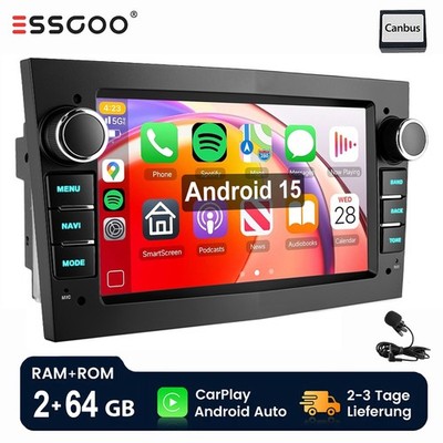 Android 15 Für Opel Astra H Corsa C/D Vectra C Zafira A/B Autoradio GPS 2+64G BT