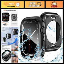 2 in 1 Waterproof Case for Apple Watch Series 9/8/7, 360  Protective Glass Cover