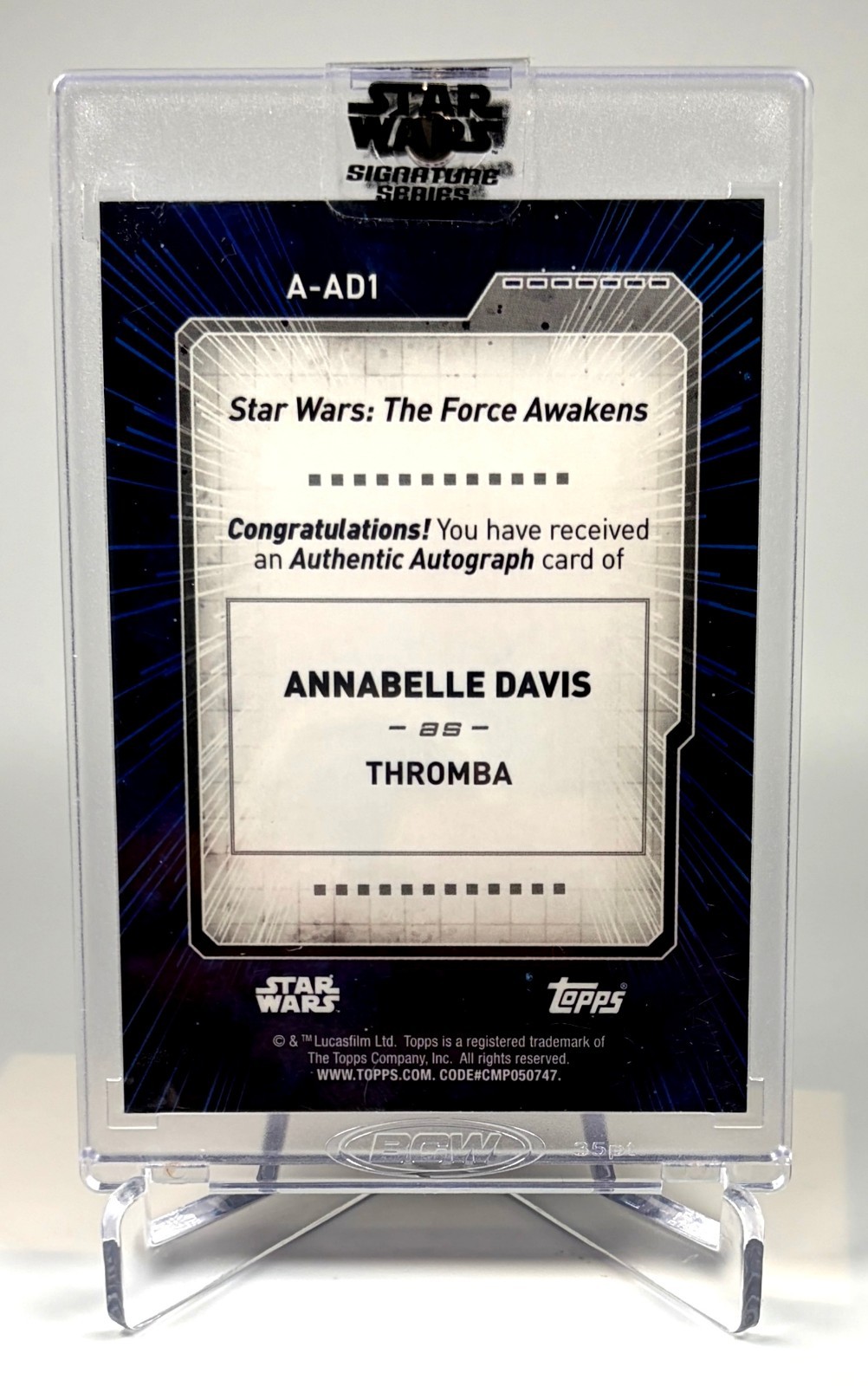 2022 Topps Star Wars Signature Series- Annabelle Davis as Thromba Auto- 38/50 view 2