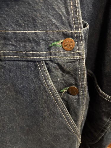 BIG BEN - Salopette da lavoro vintage made in USA blu sbiadito jeans denim, uomo 42 x 30 - Foto 7 di 10
