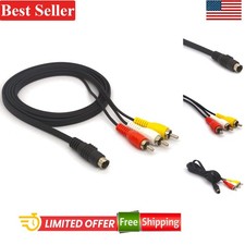 S-Video 4 Pin Male to 3 RCA Male Conversion Cord - 1.5m Length Ideal for TVs