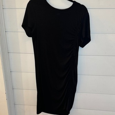 H&M Divided Black Ruched Dress size XL EUC
