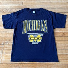 VTG 90s Michigan Wolverines T-Shirt Logo 7 College XL Single Stitch Made In USA