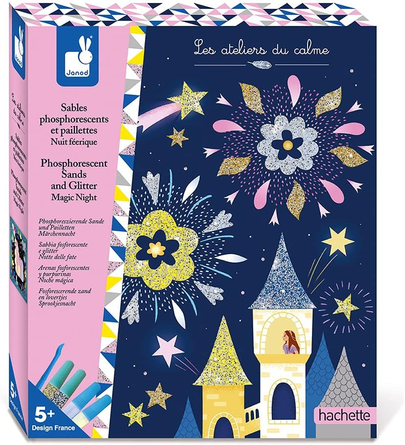 Kit sables phosphorescents paillettes enfant 5 ans loisir créatif tableaux pailletés