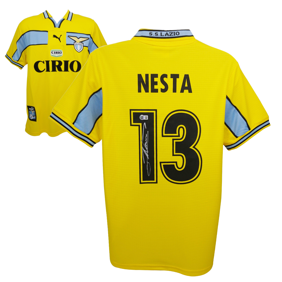 S.S. LAZIO　サポーター用シャツ　 NESTA 13 Alessandro Nesta Signed Lazio Away Soccer Jersey #13 with Beckett