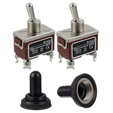 RT1221 Toggle Switch 125V 20A 250V 15A DPST ON - Off 4 Terminal pin Rocker Sw...