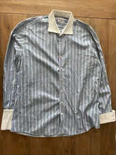 Mohan Custom Tailored French Cuff Dress Shirt Mens Size XL Striped Button Up