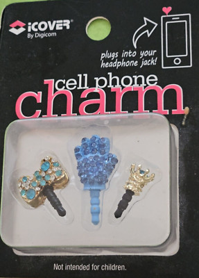 Rhinestones Cell Phone Charm Earphone Cap Dust Plug by  Icover