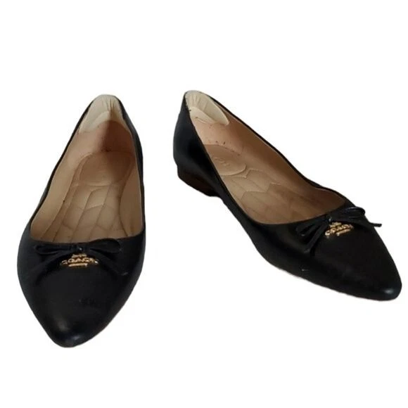 Coach Ballet Flats Annabel Signature Flat Shoes Slip On Leather Women's Size 11B