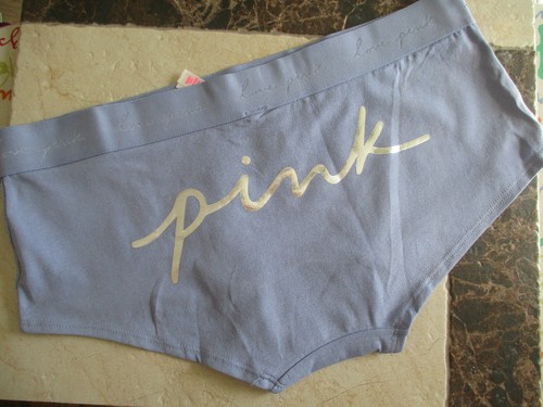 Victoria's Secret PINK Boyshort Panty SZ. XL Periwinkle PINK Logo Back NWT