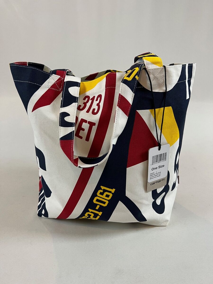 CARHARTT WIP CANVAS GRAPHIC TOTE BAG MARINA PRINT ARCADE ONE CARHARTT WIP CANVAS GRAPHIC TOTE BAG MARINA PRINT ARCADE ONE
